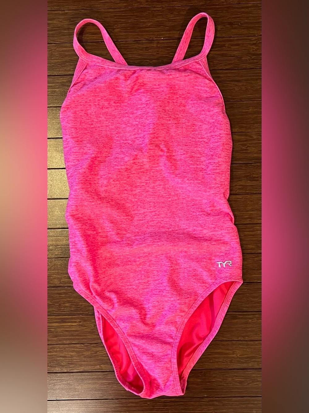 TYR Cutoutfit Swimsuit Hot Pink Size 32 Medium M Training One Piece Swim
